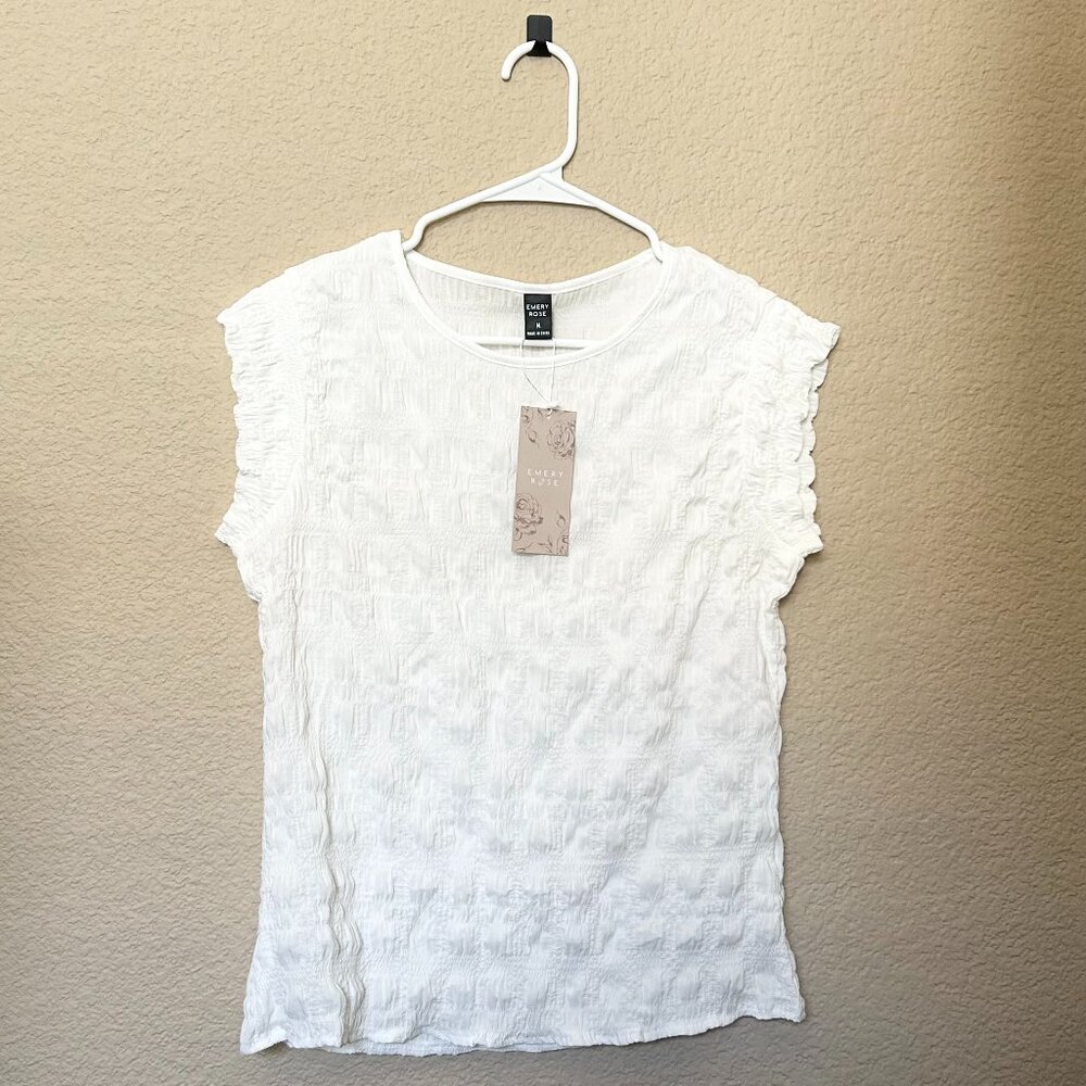 NWT Women's White Blouse, Emery Rose, Medium